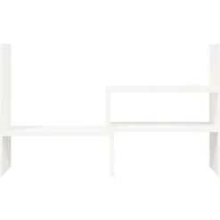 vidaXL Soporte para monitor madera maciza pino (39-72)x17x43 cm Blanco Outlet