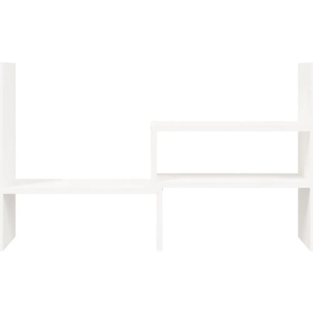 vidaXL Soporte para monitor madera maciza pino (39-72)x17x43 cm Blanco Outlet