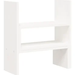 vidaXL Soporte para monitor madera maciza pino (39-72)x17x43 cm Blanco Outlet
