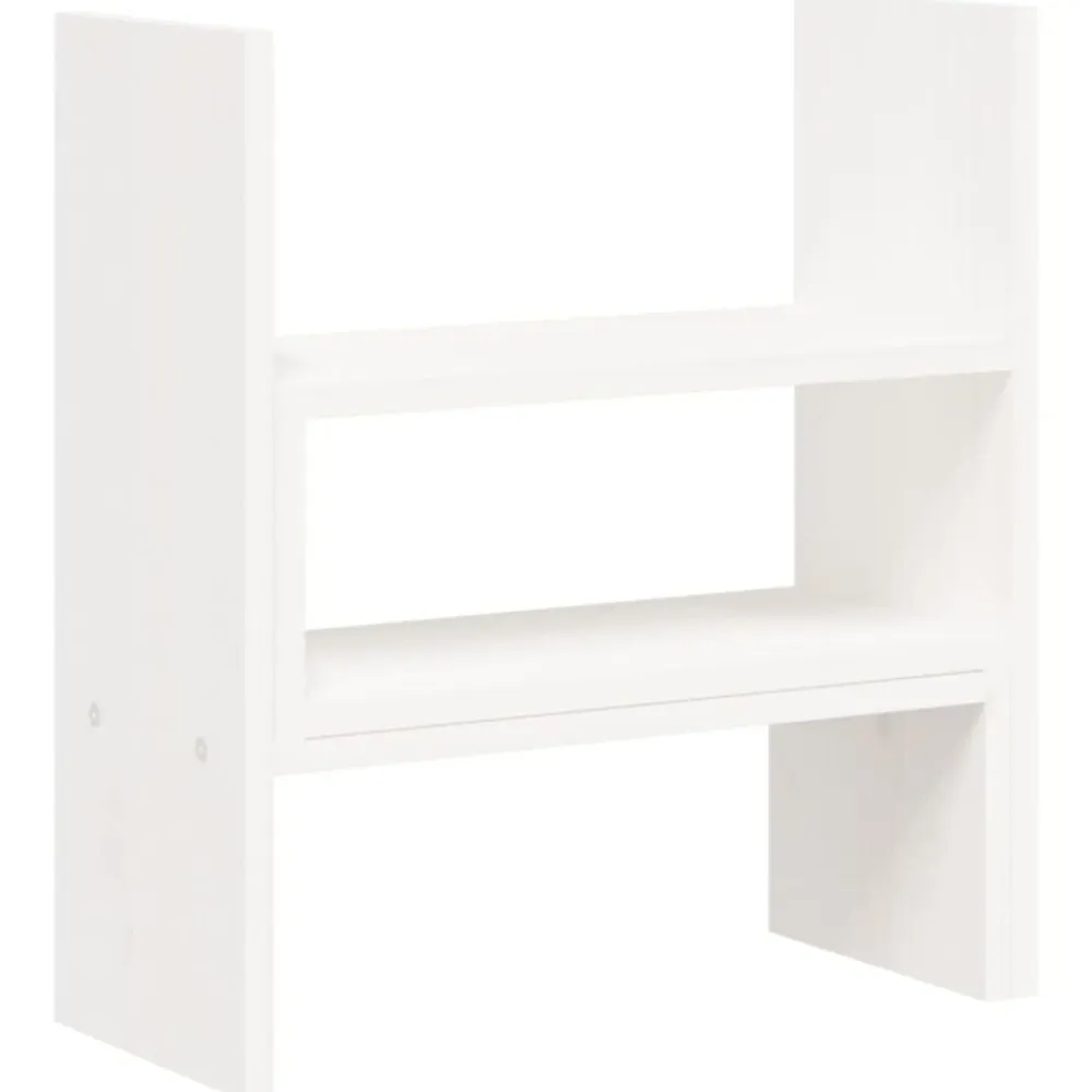 vidaXL Soporte para monitor madera maciza pino (39-72)x17x43 cm Blanco Outlet