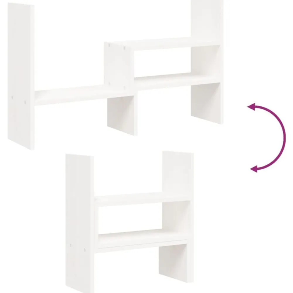 vidaXL Soporte para monitor madera maciza pino (39-72)x17x43 cm Blanco Outlet