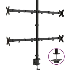 vidaXL Electrónica-Soporte para monitor acero negro VESA 75/100 mm