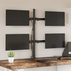 vidaXL Electrónica-Soporte para monitor acero negro VESA 75/100 mm