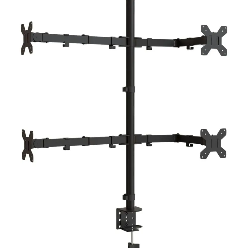 vidaXL Electrónica-Soporte para monitor acero negro VESA 75/100 mm