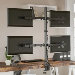 vidaXL Electrónica-Soporte para monitor acero negro VESA 75/100 mm