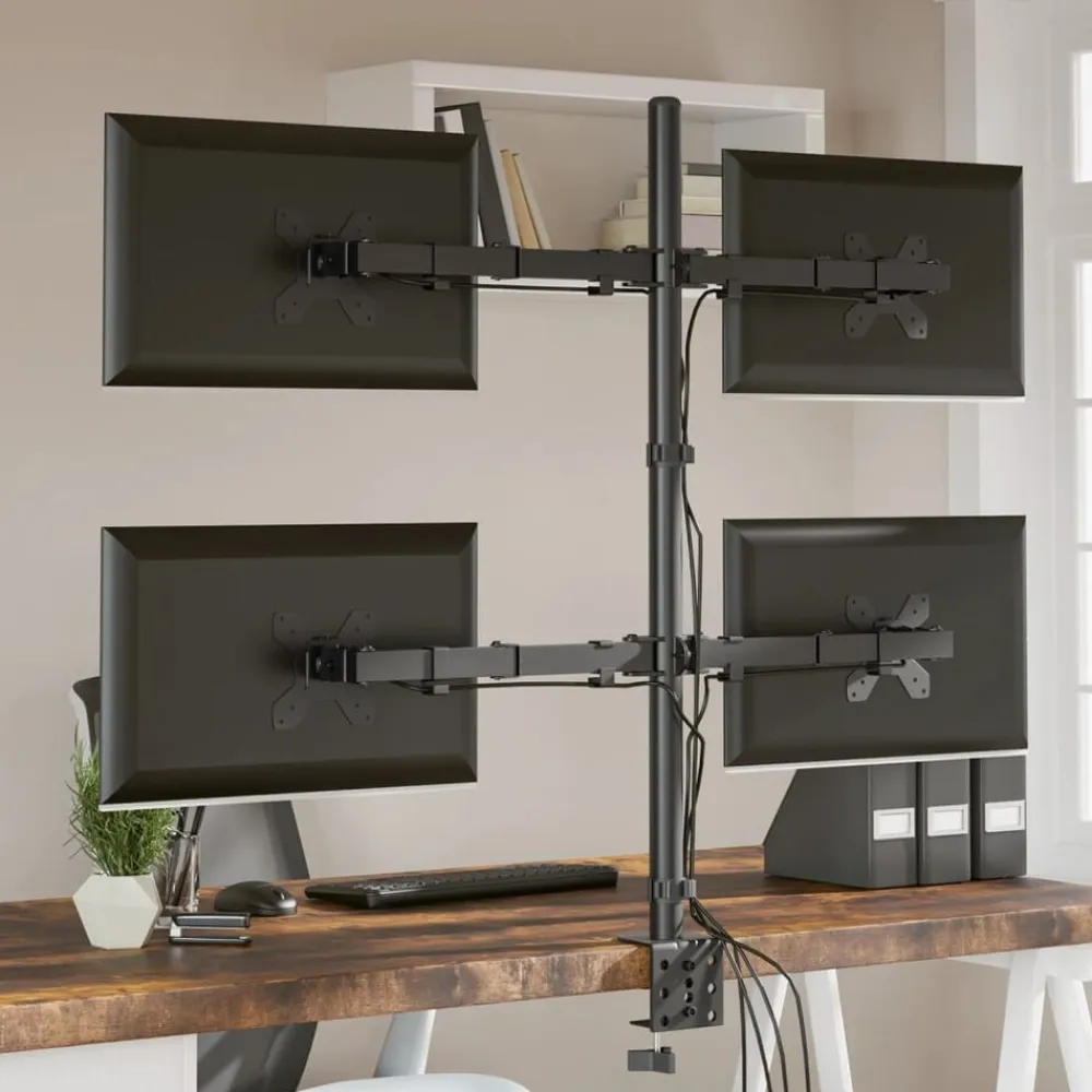 vidaXL Electrónica-Soporte para monitor acero negro VESA 75/100 mm