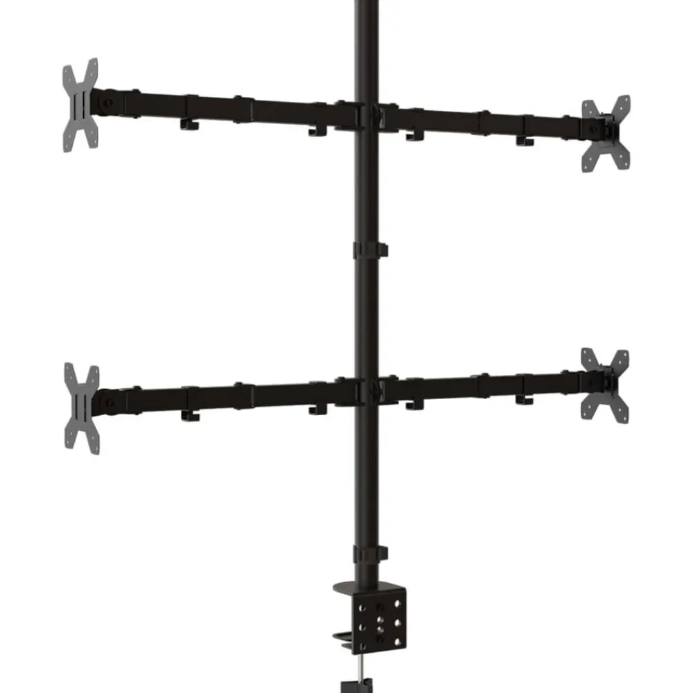 vidaXL Electrónica-Soporte para monitor acero negro VESA 75/100 mm