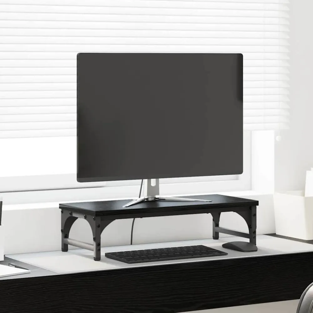 vidaXL Soporte para Monitor 55 x 23 x 14 cm Roble negro Outlet