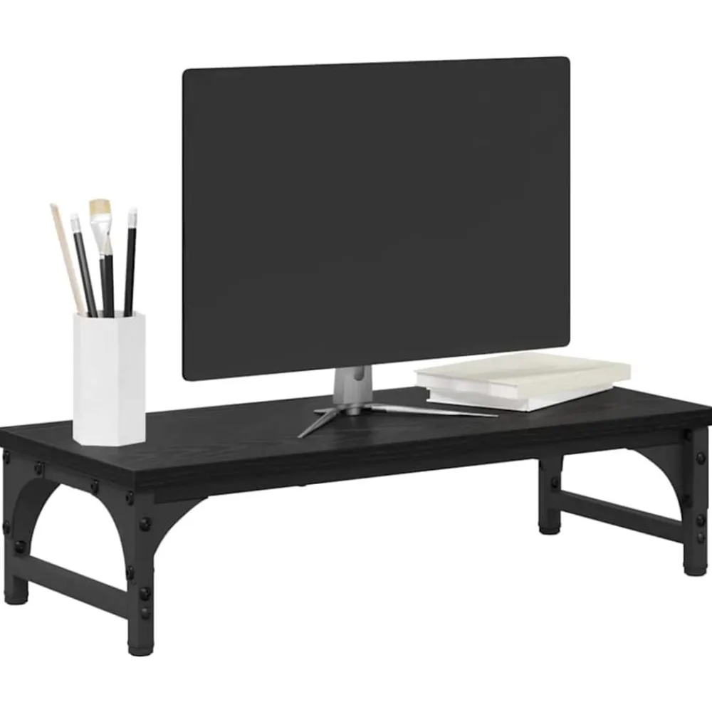 vidaXL Soporte para Monitor 55 x 23 x 14 cm Roble negro Outlet
