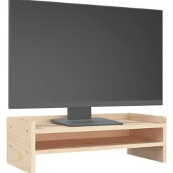 vidaXL Electrónica-Soporte para monitor madera maciza de pino 50x24x16 cm