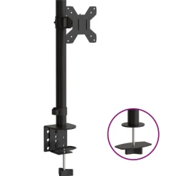 vidaXL Electrónica-Soporte para monitor acero negro VESA 75/100 mm