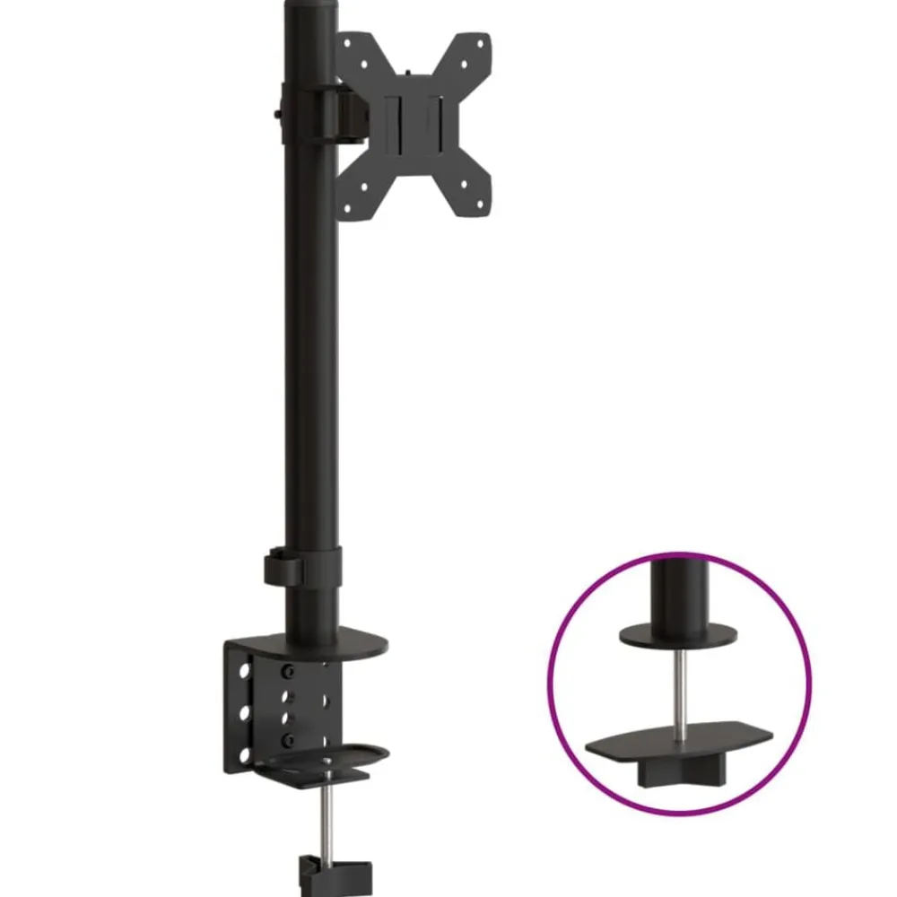 vidaXL Electrónica-Soporte para monitor acero negro VESA 75/100 mm
