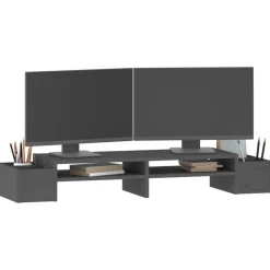 vidaXL Electrónica-Soporte para monitor madera maciza de pino 100x27,5x15 cm