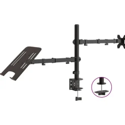 vidaXL Electrónica-Soporte para monitor acero negro VESA 75/100 mm