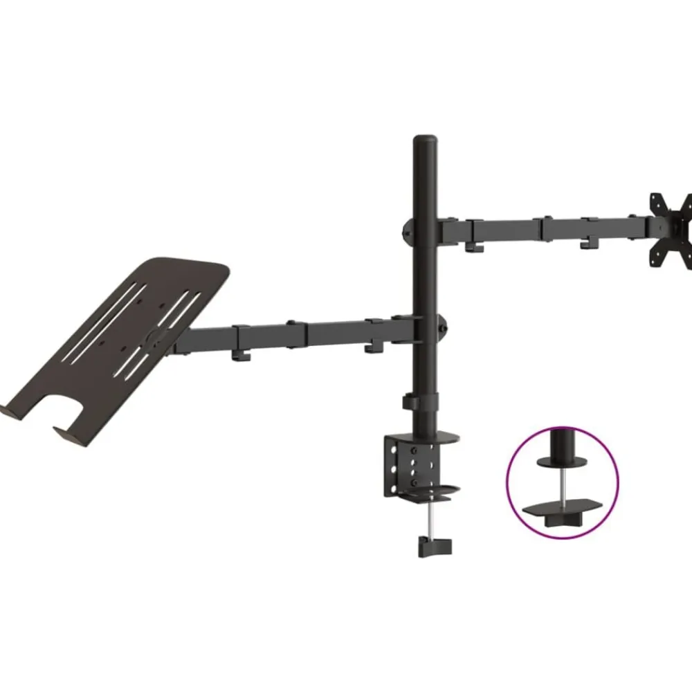 vidaXL Electrónica-Soporte para monitor acero negro VESA 75/100 mm