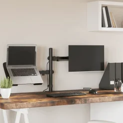 vidaXL Electrónica-Soporte para monitor acero negro VESA 75/100 mm