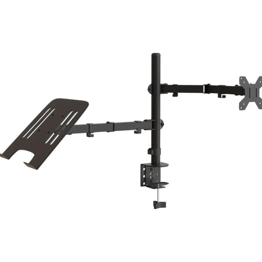 vidaXL Electrónica-Soporte para monitor acero negro VESA 75/100 mm