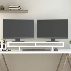 vidaXL Electrónica-Soporte para monitor madera maciza de pino 100x27x14 cm