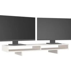 vidaXL Electrónica-Soporte para monitor madera maciza de pino 100x27x14 cm