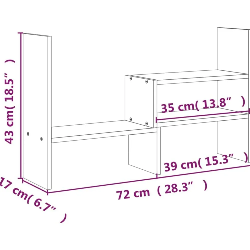 vidaXL Electrónica-Soporte para monitor madera maciza pino (39-72)x17x43 cm