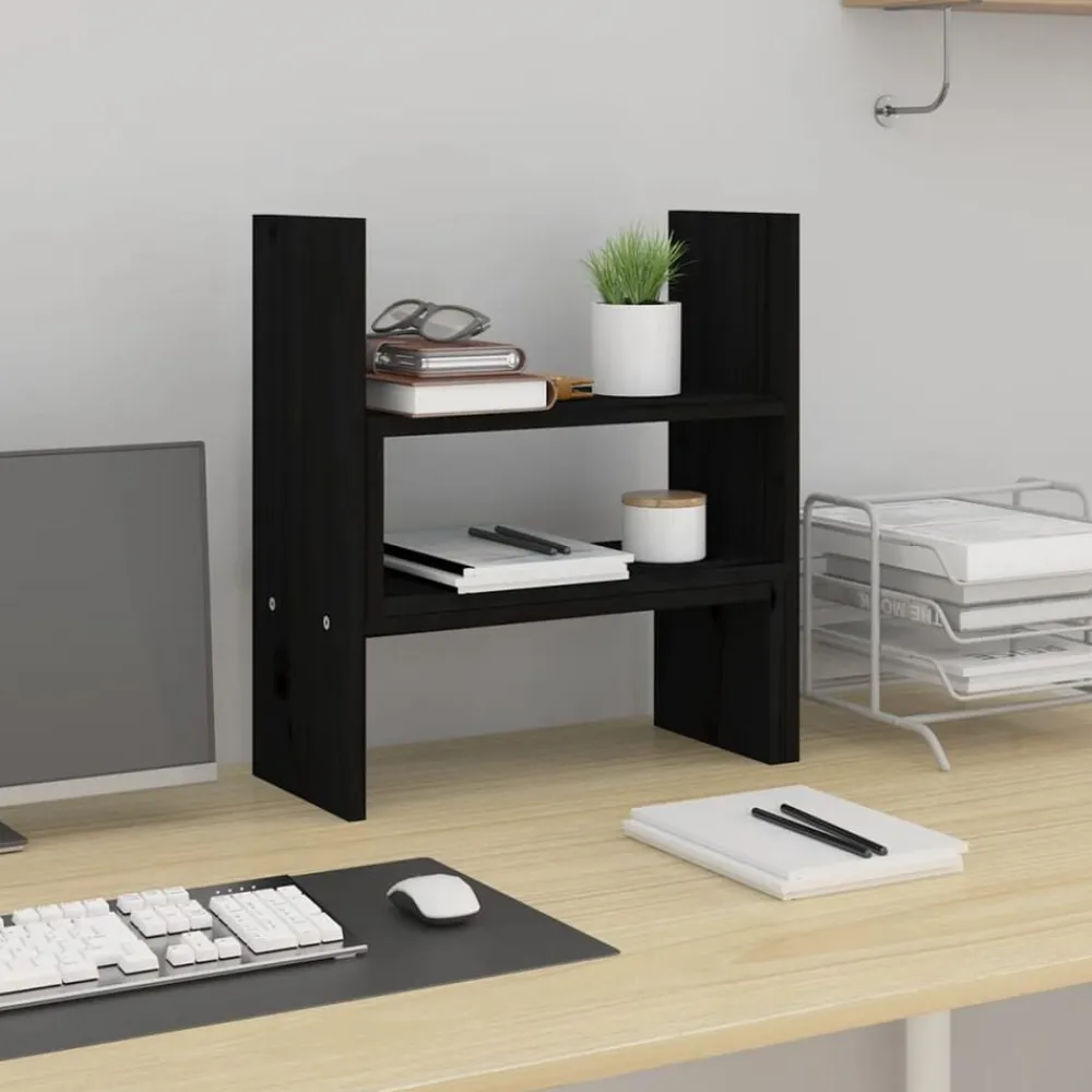 vidaXL Electrónica-Soporte para monitor madera maciza pino (39-72)x17x43 cm