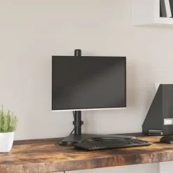 vidaXL Electrónica-Soporte para monitor acero negro VESA 75/100 mm