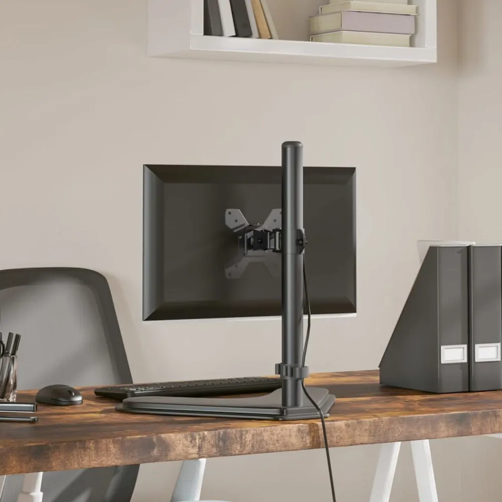vidaXL Electrónica-Soporte para monitor acero negro VESA 75/100 mm