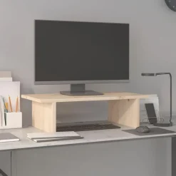 vidaXL Soporte para monitor madera maciza de pino 50x27x15 cm Natural Hot