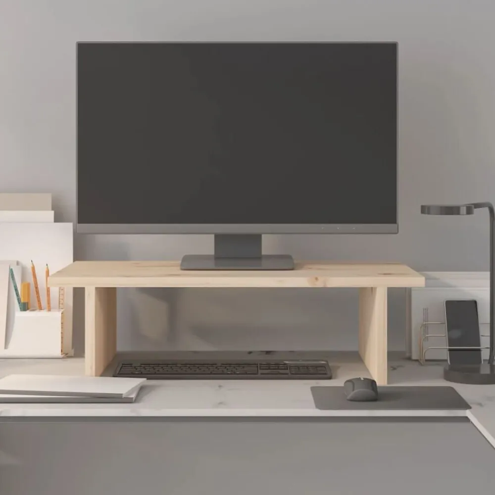 vidaXL Soporte para monitor madera maciza de pino 50x27x15 cm Natural Hot