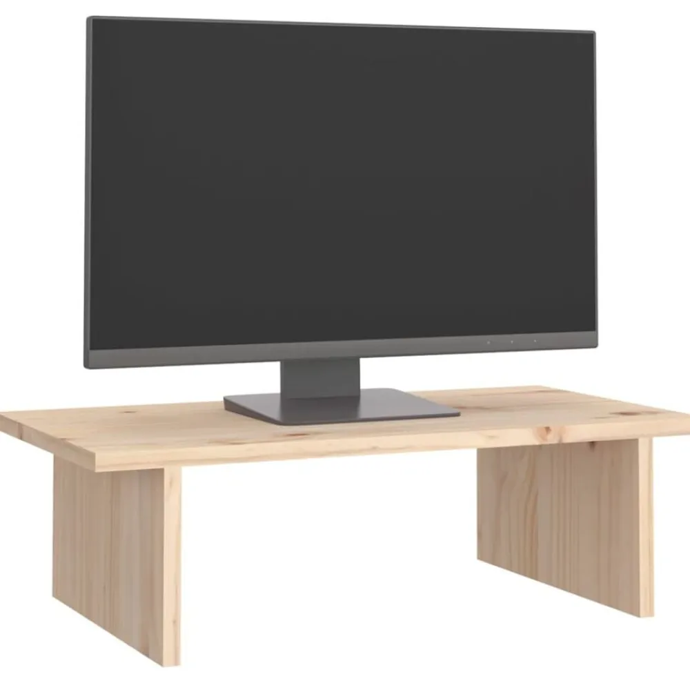 vidaXL Soporte para monitor madera maciza de pino 50x27x15 cm Natural Hot