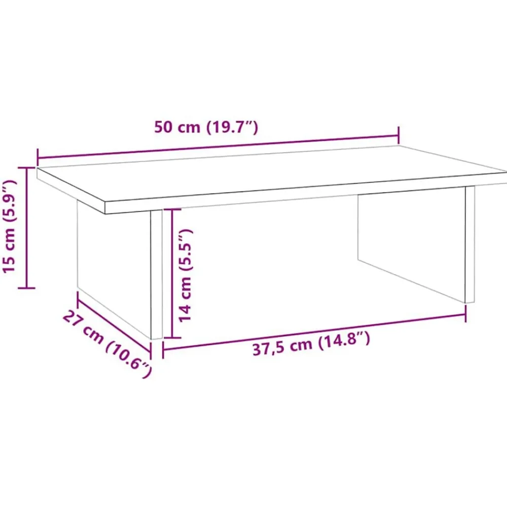 vidaXL Soporte para monitor madera maciza de pino 50x27x15 cm Natural Hot
