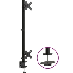 vidaXL Electrónica-Soporte para monitor doble acero negro VESA 75/100 mm