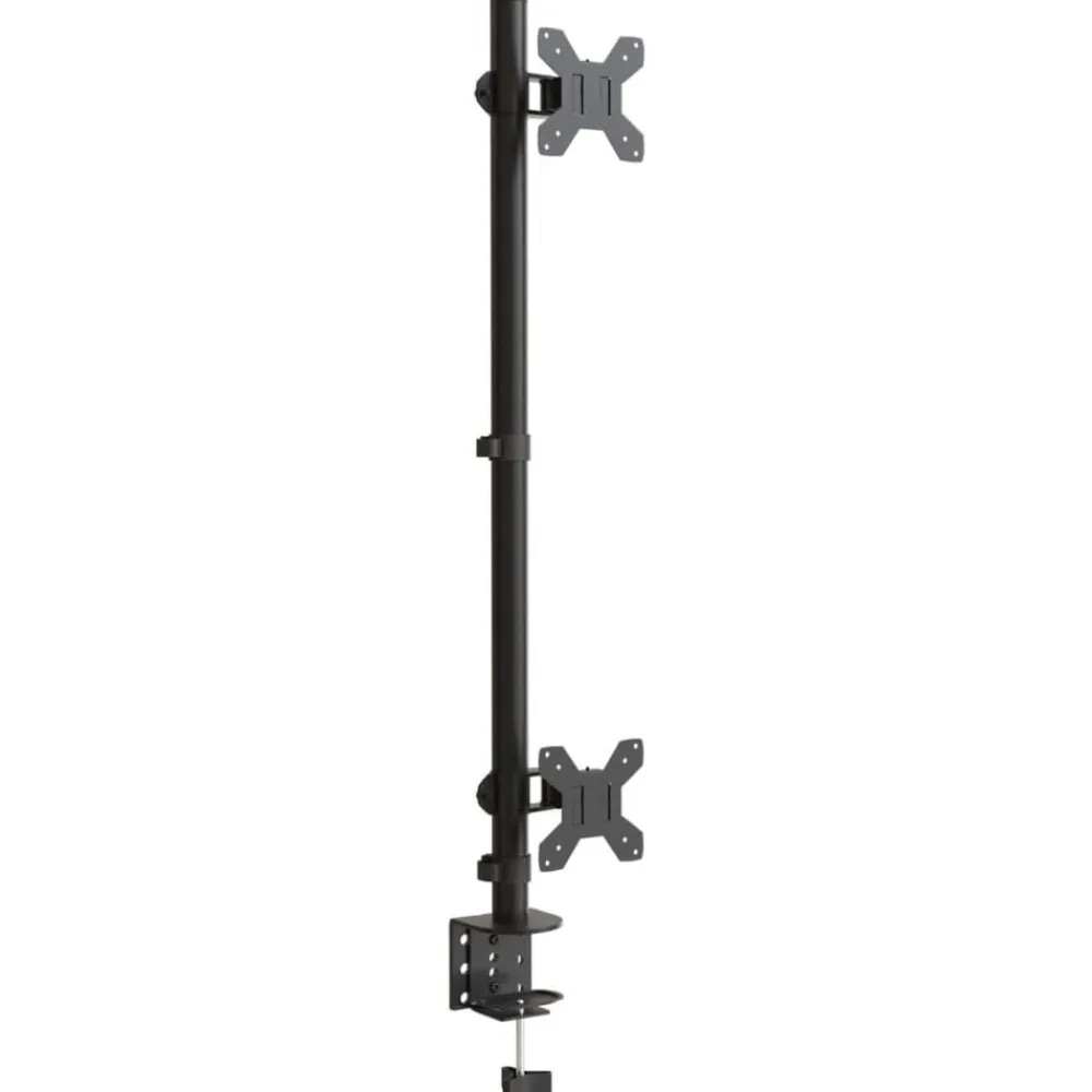 vidaXL Electrónica-Soporte para monitor doble acero negro VESA 75/100 mm