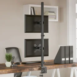 vidaXL Electrónica-Soporte para monitor doble acero negro VESA 75/100 mm