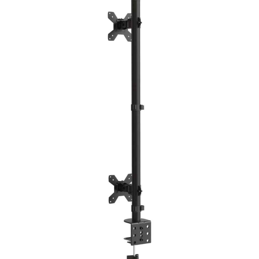 vidaXL Electrónica-Soporte para monitor doble acero negro VESA 75/100 mm