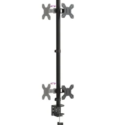 vidaXL Electrónica-Soporte para monitor doble acero negro VESA 75/100 mm