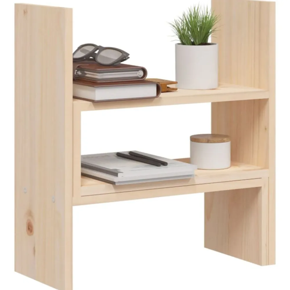 vidaXL Soporte para monitor madera maciza de pino (39-72)x17x43 cm Natural Hot