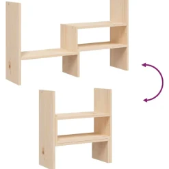 vidaXL Soporte para monitor madera maciza de pino (39-72)x17x43 cm Natural Hot