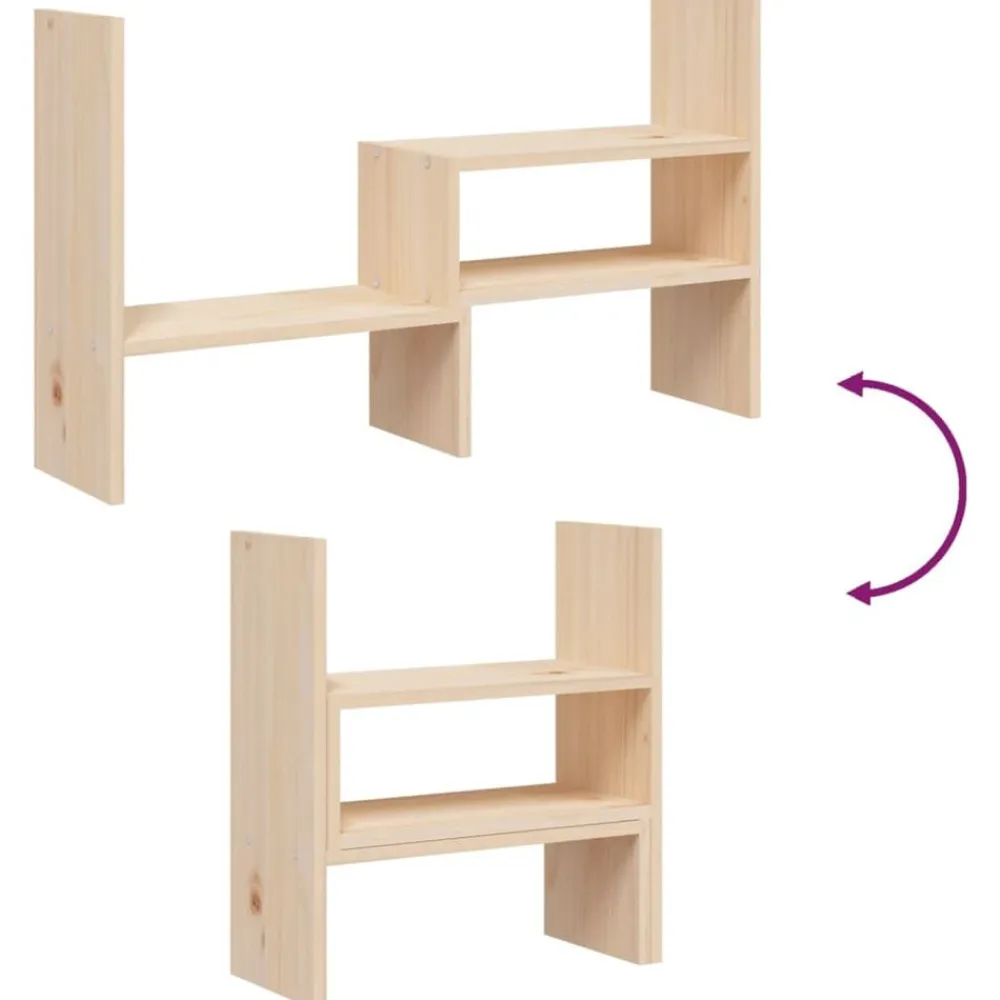vidaXL Soporte para monitor madera maciza de pino (39-72)x17x43 cm Natural Hot