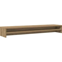 vidaXL Electrónica-Soporte para monitor de roble artesanal, 100 x 24 x 13 cm, madera de ingeniería