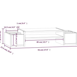 vidaXL Electrónica-Soporte para monitor madera maciza de pino 70x27,5x15 cm