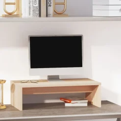 vidaXL Electrónica|Muebles Tv-Soporte para monitor madera maciza de pino 50x27x15 cm