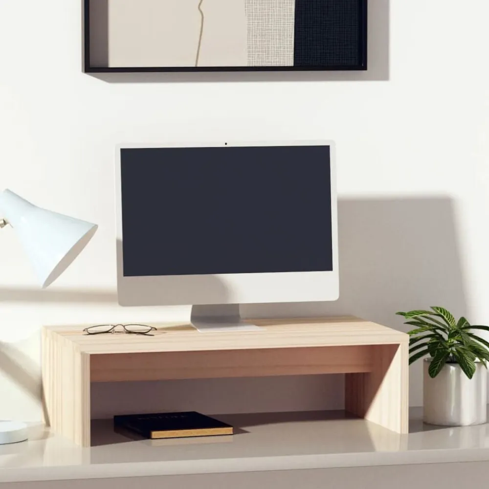 vidaXL Electrónica|Muebles Tv-Soporte para monitor madera maciza de pino 50x27x15 cm