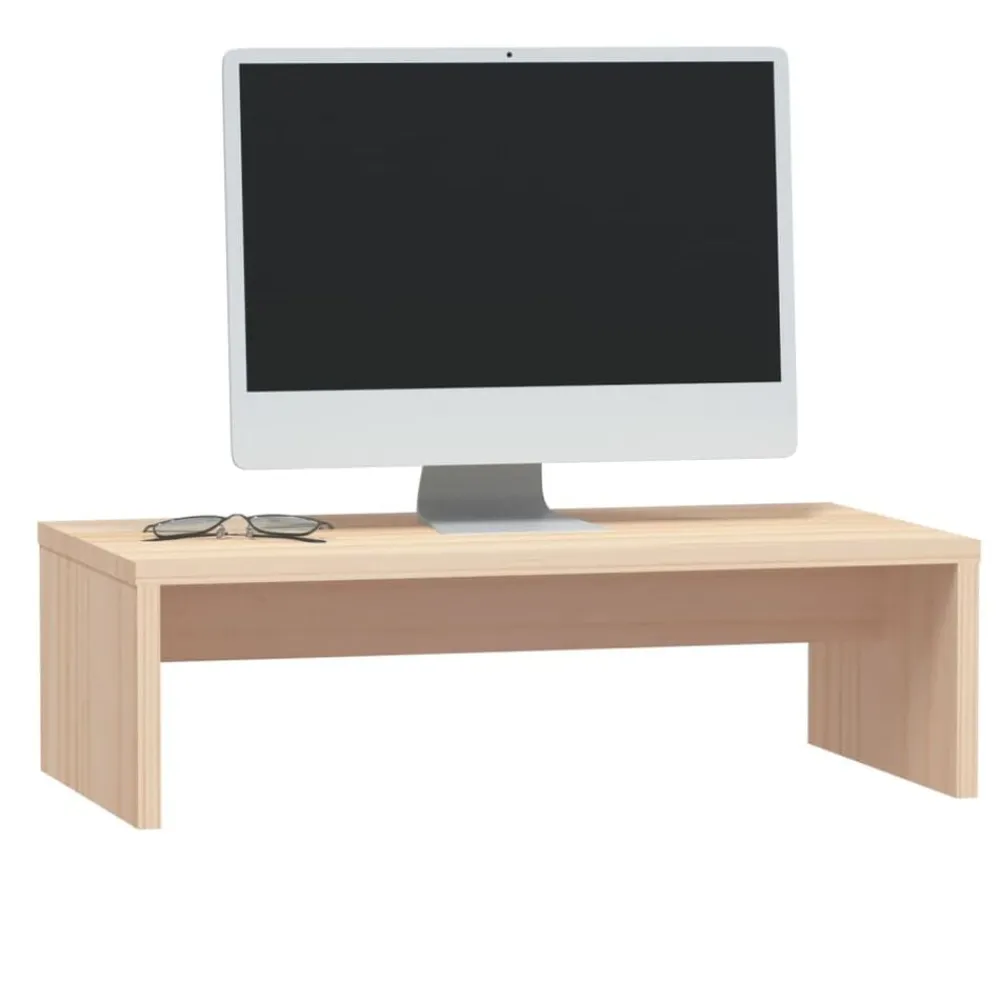 vidaXL Electrónica|Muebles Tv-Soporte para monitor madera maciza de pino 50x27x15 cm