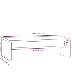 vidaXL Electrónica|Muebles Tv-Soporte para monitor madera maciza de pino 50x27x15 cm