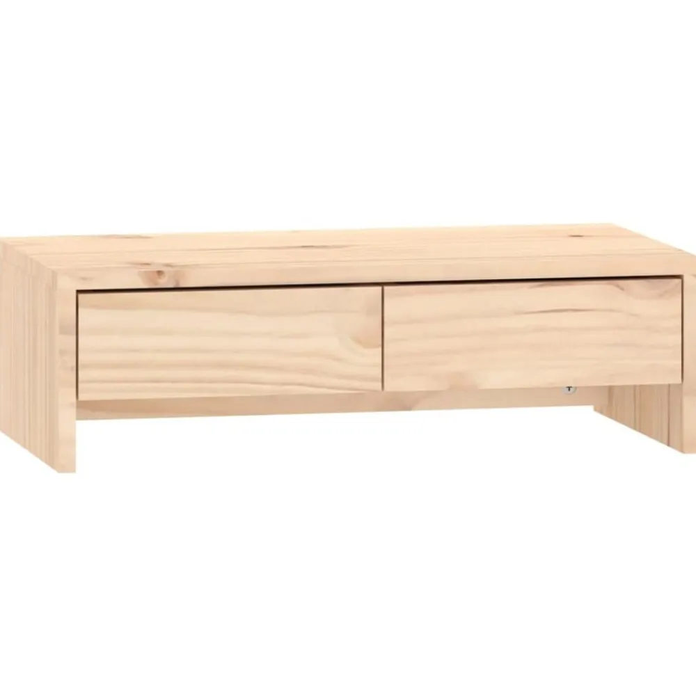 vidaXL Soporte para monitor madera maciza de pino 50x27x15 cm Natural Outlet