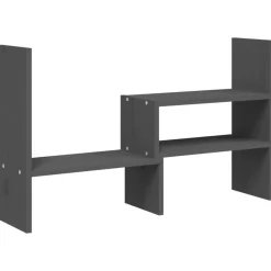 vidaXL Soporte para monitor madera maciza pino (39-72)x17x43 cm Gris Clearance