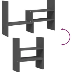 vidaXL Soporte para monitor madera maciza pino (39-72)x17x43 cm Gris Clearance