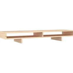 vidaXL Soporte para monitor madera maciza de pino 100x27x14 cm Natural Best