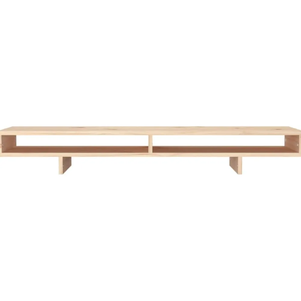 vidaXL Soporte para monitor madera maciza de pino 100x27x14 cm Natural Best